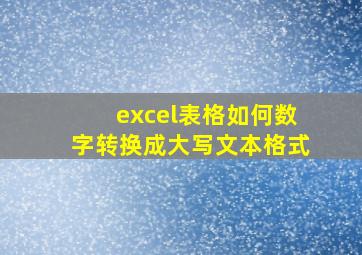 excel表格如何数字转换成大写文本格式