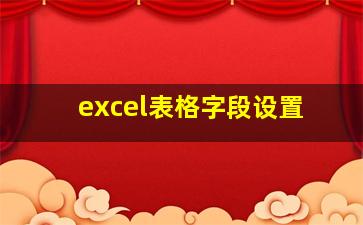 excel表格字段设置