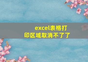 excel表格打印区域取消不了了