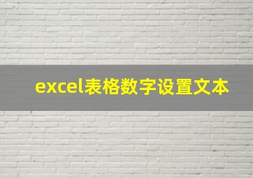 excel表格数字设置文本