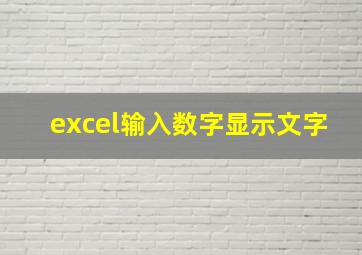 excel输入数字显示文字