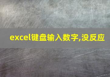 excel键盘输入数字,没反应