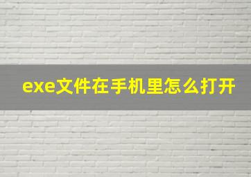 exe文件在手机里怎么打开