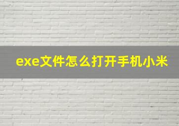 exe文件怎么打开手机小米