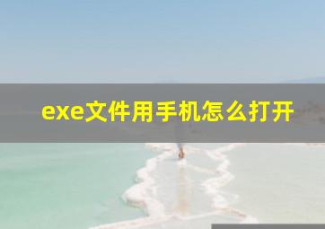 exe文件用手机怎么打开