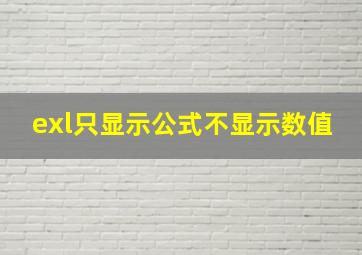 exl只显示公式不显示数值