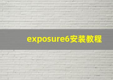 exposure6安装教程