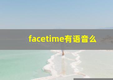 facetime有语音么