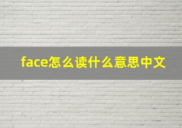 face怎么读什么意思中文