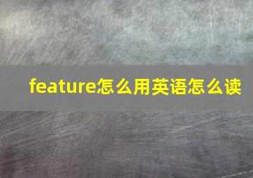 feature怎么用英语怎么读