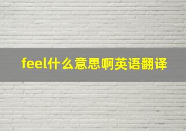 feel什么意思啊英语翻译