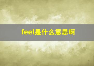 feel是什么意思啊