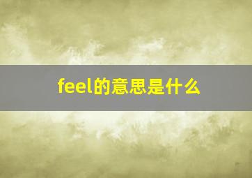 feel的意思是什么