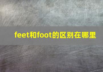 feet和foot的区别在哪里