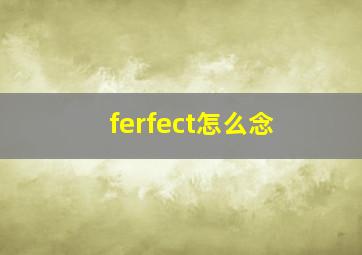 ferfect怎么念