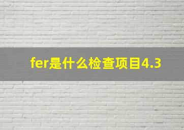 fer是什么检查项目4.3