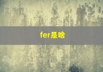 fer是啥