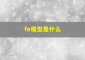 fe模型是什么