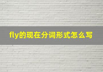 fly的现在分词形式怎么写