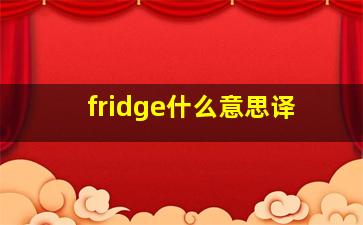 fridge什么意思译