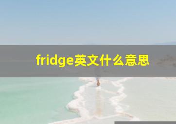 fridge英文什么意思