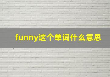 funny这个单词什么意思