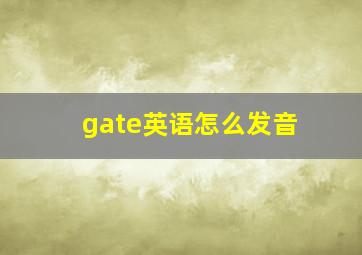 gate英语怎么发音