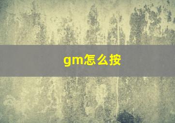 gm怎么按