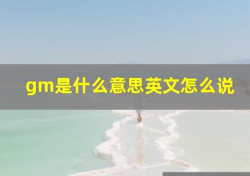 gm是什么意思英文怎么说