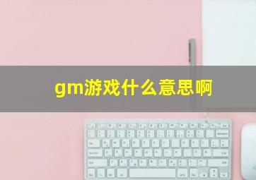 gm游戏什么意思啊