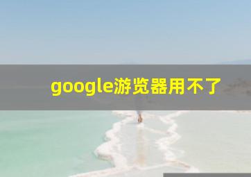 google游览器用不了