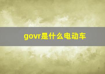 govr是什么电动车