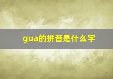 gua的拼音是什么字