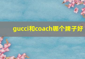 gucci和coach哪个牌子好