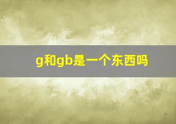 g和gb是一个东西吗