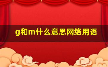 g和m什么意思网络用语