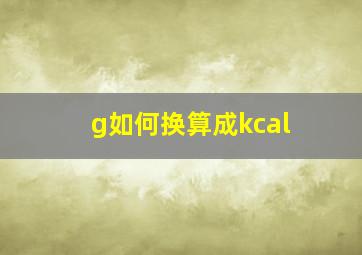 g如何换算成kcal