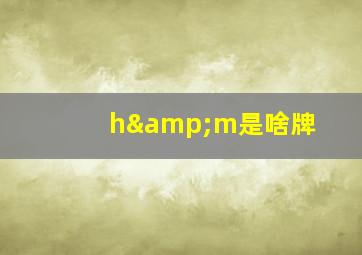 h&m是啥牌