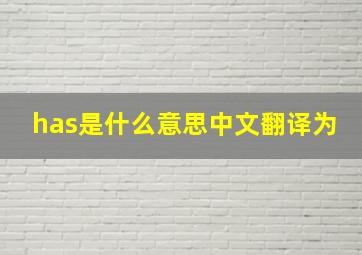 has是什么意思中文翻译为