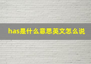 has是什么意思英文怎么说