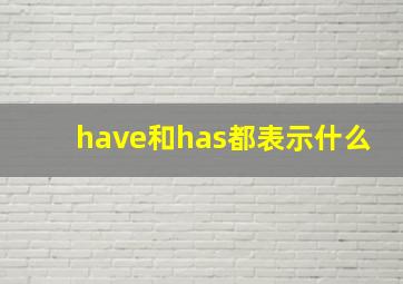 have和has都表示什么