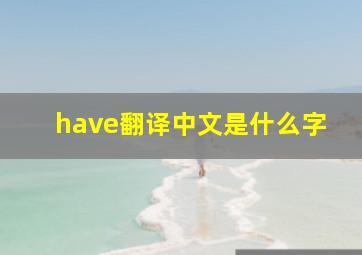 have翻译中文是什么字