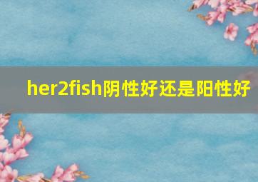 her2fish阴性好还是阳性好