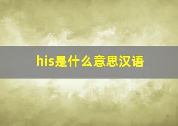 his是什么意思汉语