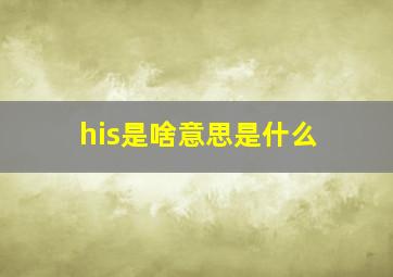 his是啥意思是什么