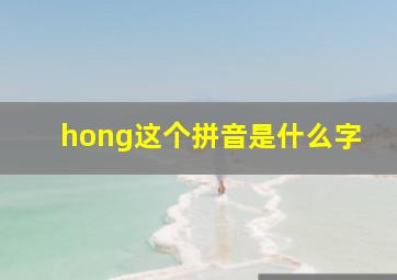 hong这个拼音是什么字