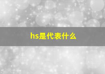 hs是代表什么