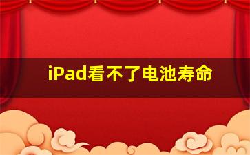 iPad看不了电池寿命