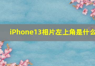 iPhone13相片左上角是什么