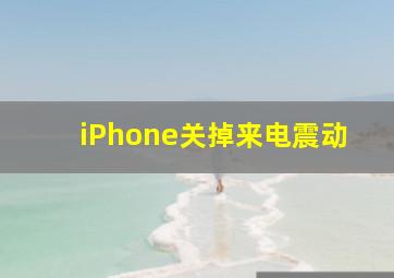 iPhone关掉来电震动